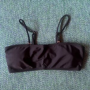 Black Swim Bandeau with Removable Straps